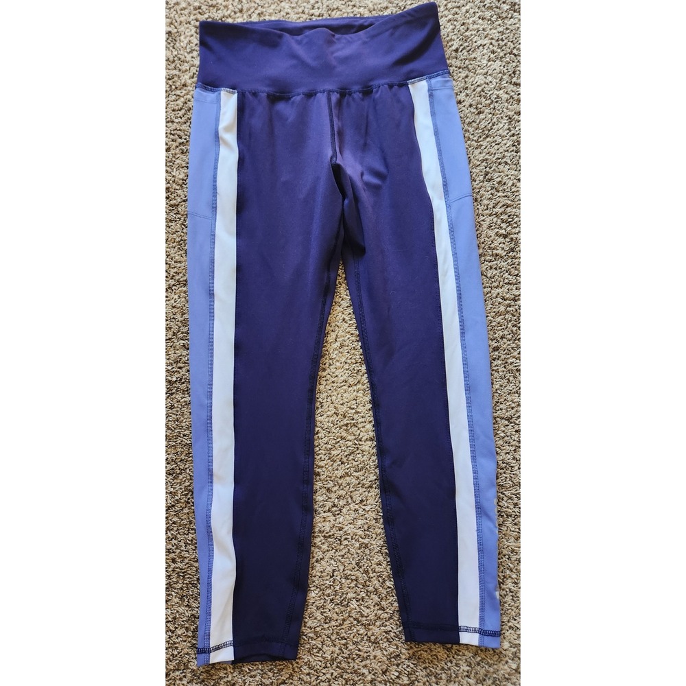 Juicy Couture Sport Purple Colorblock Leggings Side Pocket Large High Rise Yoga
